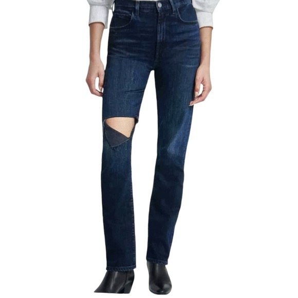 7 For All Mankind Denim - 7 For All Mankind Blue Denim Easy Slim Cotton Straight Leg Jeans Size: 26